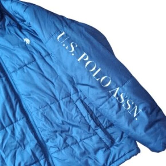 US Polo Assn Navy Blue Puffer Jacket Coat Sz 2X - Picture 2 of 7